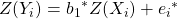 Z(Y_i) = {b_1}^* Z(X_i) + {e_i}^*